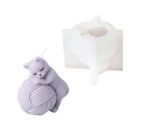 Moule À Bougie En Silicone Robuste Pour Chats Avec Des Motifs De Boules À Tricoter Accessoire Portable Pour Cadeaux Spéciaux Et Création D'artistes