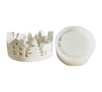 Moule à bougie en silicone, support d'arbre de Noël, moule à bougie de maison, cet ensemble de moules en silicone polyvalent vous permet de créer de beaux bougeoirs en résine ou en plâtre qui ajoutent