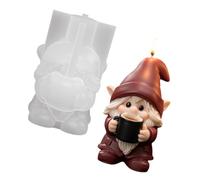 Moule à bougie fait à la main en silicone flexible, thème figurine de café avec oreilles, chapeau, barbe, coque unique pour affichage à domicile, projets de collection, moule à bougie en cire de fait