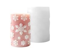 Moule à bougie flocon de neige en Silicone, forme de pilier avec | Conception réutilisable à dégagement facile pour les séances de Noël à domicile, pièce unique
