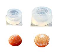 Moule à bougie fruits pelés, ensemble de 2 pièces en silicone flexible, conception de texture de segment pour les séances d ' artisanat à domicile, fabrication de cire, utilisation par les amateurs,