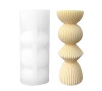 Moule à bougie géométrique - 196 g - Design de colonne à rayures 3D - Motif en silicone romain - Moule décoratif en forme de colonne - Outil de coulée en résine époxy - Fournitures de bricolage