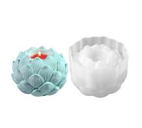 Moule à bougie géométrique - Base de plateau anti-adhésive flexible de 11,6 x 8,8 cm, design facile à démonter, centre de table esthétique artistique fait à la main en argile de ciment E C