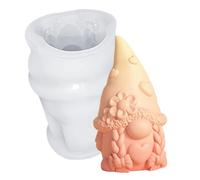 Moule À Bougie Gnome | Moules À Fondant De Nain De Jardin Pour L'artisanat En Béton Et La Fabrication De Savon, En Caoutchouc Latex Pour Le Moulage, 6x12,5 Cm Moulage Et Peinture De Dinosa