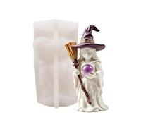 Moule À Bougie Halloween | Moules En Silicone Sorcière Pour Savon D'Halloween | Moule À Bougie Aromathérapie,Pour Décoration Ornement Plâtre Résine Argile Loisirs Créatifs Maison Appartement Fête