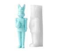 Moule à bougie lapin - Casse-noisette 3D en silicone, moules flexibles pour moulage de lapin, de Pâques, résine, plâtre, outil artisanal | MouleS d'ornement de lapiNn créatif pour décoration en