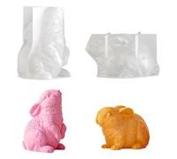 Moule à bougie lapin de Pâques, moule en silicone 3D pour la fabrication de bougies de Pâques, moule à savon, artisanat à la maison, art, décoration en plâtre, famille et amis