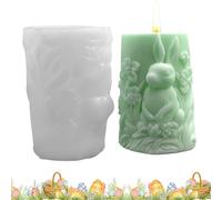 Moule À Bougie Lapin - Ornements De Moulage En Cylindre 3D Pour L'Artisanat D'Art - Moules À Savon En Silicone - Pour Centre De Table Décoration Fête Mariage Dîner À La Maison