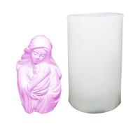 Moule à bougie Mère Marie de 0,39 pouces Vierge Marie en silicone 3D - Sainte Vierge Marie avec l'enfant Jésus - Moule pour sculpture - Bougie parfumée - Résine de savon - Décoration d'intérieur