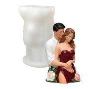 Moule À Bougie - Moule À Bougie Couple | 5.2x4.7x8.6 Cm 3D Romantique Réutilisable Silicone Moul Bougies Faisant Des Moules Pour Les Professionnels Débutants Mariage Valentine Cadeaux De Pendaison De