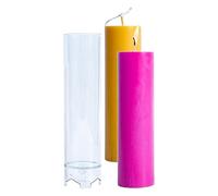 Moule à bougie pilier | Forme de cylindre en plastique monobloc | Kit de fabrication de bougies et de savons géométriques réutilisables | Moule artisanal DIY pour la décoration de la maison, le mariag