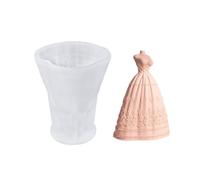Moule À Bougie Pour Robe De Mariée Élégante En Dentelle De Haute Précision En Silicone Robuste Parfumé Pour Les Créateurs