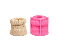 Moule à bougie réutilisable pour cire et supports de coulée, A | Texture de pull reconnaissable, moule intégré réutilisable, prend en les projets de bougies décoratives sans