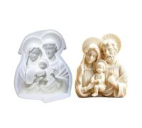 Moule à bougie Sainte Outil Artisanal Création 3D Pour Scène De La Nativité | Moules à savon de Jésus Pour fête à la maison bonbons gélifiés gâteau fudge