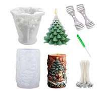 Moule à Bougie Silicone Père Noël Santa Claus Avec Son Sac De Cadeaux Forme Pour Fabrication De Bougies Diy Décoration De Noël Fait Main Artisanale Idée Cadeau Fête Festive Déco Maison Atelier Créatif