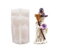 Moule À Bougie Sorcière,Empreinte 3D En Silicone Pour Création Sorcière,Forme À Argile - pour décoration en plâtre, résine, pâte polymère, argile, appartement, fête de vacances, ambiance festive,