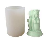 Moule à bougie triple déesse - Portrait féminin à trois côtés en silicone | Jeune fille enceinte, femme âgée, buste cylindrique, kit de fabrication de bougies de déesse, statue d'amitié