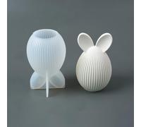 Moule à Bougie Œuf de Pâques | Réutilisable Démoulage Facile - Matrice en Silicone pour Résine Œuf Lapin de Pâques | Pour Décorations de Fête Loisirs Créatifs Ornements et Centre de Table