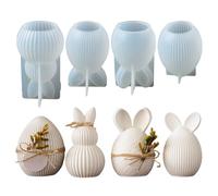 Moule à Bougie Œuf de Pâques | Réutilisable Démoulage Facile,Matrice en Silicone pour Résine Œuf Lapin de Pâques | pour Artisanat de Fêtes Ornement Centre de Table Décoration Maison Événements