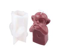 Moule à bougie version singe ne convient pas pour la parole ou la vue Moule en résine pour la fabrication de l'art Craft Office Home D Aromathérapie Moule en silicone Version libre de singe Moule en