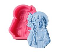 Moule À Bougie Vierge Marie - Moules À Bougies En Silicone Sainte Mère | Détachement Facile Fournitures Pour Art Résine Plâtre Pâte À Modeler