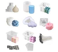 Moule à Bougies en Silicone,8Pcs Moule 3D Cube Boule Silicone,Forme de Bougie Bricolage,Moule en Forme de Cubes 3D pour Artisanat,Boules en Silicone (E)