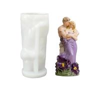 Moule à bougies pour couples | Forme romantique flexible pour body art alimentaire - Forme 3D couple embrassé - Pour savon fait maison, argile, artisanat, plâtre, vacances, anniversaire, matrimon