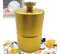 Moule à Boule de Glace, Machine à Presser la Glace Multi-Formes, Moules Sphériques/Diamant/Football/Fleur de 70 mm, Fabricant de Glaçons en Aluminium Doré pour Whisky, Cocktails, B Football Type 70mm