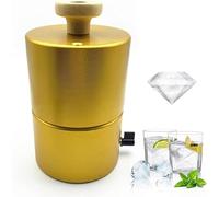 Moule à Boule de Glace, Machine à Presser la Glace Multi-Formes, Moules Sphériques/Diamant/Football/Fleur de 70 mm, Fabricant de Glaçons en Aluminium Doré pour Whisky, Cocktails, Ba Diamond Type 70mm