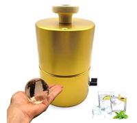 Moule à Boule de Glace, Machine à Presser la Glace Multi-Formes, Moules Sphériques/Diamant/Football/Fleur de 70 mm, Fabricant de Glaçons en Aluminium Doré pour Whisky, Cocktails, Bar à Ball Type 70mm