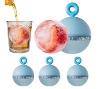 Moule à boules de glace en silicone 6,5 cm réutilisable non adhésif 4 | Moule à glace pour cocktail pour boissons alcoolisées, bière, café, rafraîchissements, camping