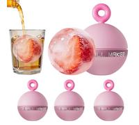 Moule à boules de glace en silicone 6,5 cm réutilisable non adhésif 4 | Moules ronds à glace pour boissons alcoolisées, bière, café, rafraîchissements, camping