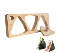 Moule à boules de riz - presse en bois lisse, appareil compact pour la formation du riz, outil triangle pour modéliser le sushi, gadgets de cuisine portable antiadhésif avec Preparaz
