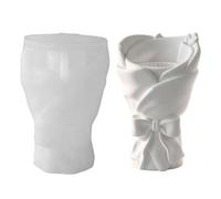Moule à bouquet de fleurs Forme artisanale jardinière florale | Moule en silicone vase à fleurs motif nœud et cœur pour Ciment Plâtre Résine Béton Argile Fête des Mères Fête J-5835-2