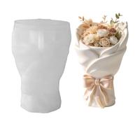 Moule à bouquet de fleurs Moulage pour Pot Floral Plâtre Contenant | Moule Vase Fleur Silicone Design Nœud et Cœur Pour argile ciment résine béton fête des Mères mariage et J-5835-2