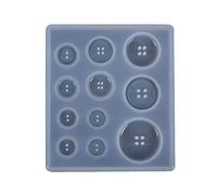 Moule à boutons en résine époxy et silicone - Boutons ronds 4 trous faits à la main - Tapis de design pour décoration de gâteau, artisanat, cupcakes, sucre, bonbons, cartes et argile (blanc)