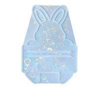Moule à breloques en forme de lapin en Silicone flexible, pour accessoires faits à la main et fabrication de cadeaux, moule à pendentif avec pince à billets en forme de lapin, à pendentif en