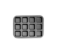 Moule à brownie avec séparateurs - Moule à muffins anti-adhésif en acier au carbone à 6 ou 12 cavités, résistant aux hautes températures, forme carrée ou ondulée, moule gris doré pour la cuisson au
