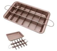 Moule à brownie, moules à brownie antiadhésifs avec séparateurs, approuvé par la FDA 18 treillis Brownie Plat de cuisson en acier carbone pour four 30,5 x 20,3 x 5,1 cm