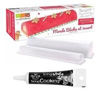 Moule à Bûche de Noël avec insert + Stylo de glaçage noir Multicolore