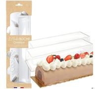 Moule à Bûche de Noël en PVC Semi-Rigide Réutilisable - Longueur 30 cm - Accessoire de Pâtisserie pour Desserts de Fêtes