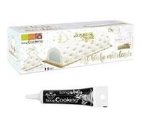 Moule à bûche de noël matelassée + stylo glaçage noir Noir G