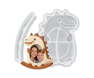 Moule à cadre en silicone dinosaure mignon pour décoration d'intérieur | Créateur de cadres photo | Pour les vacances, les fêtes d'anniversaire, les bureaux, la maison, le bureau, l'école, le dortoir