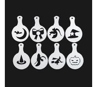 Moule À Café Cappuccino De Noël, Modèle D'impression Fantaisie, Pochoirs À Gâteau, Sucre En Poudre, Chocolat, Cacao, Assemblage D'impression