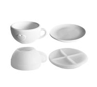 Moule à café - moule à café en silicone - moule de fusion en résine de plâtre avec soucoupe | multi-usages, argile, fonte de résine pour tasses à thé, casseroles succulentes, Ge