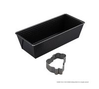Zenker 8915 Moule à Gâteau, Moule à Cake, Plat à Four Rectangulaire, Moule Antiadhésif, Plat pour Cake avec Emporte-Pièce Haribo, Acier Inoxydable, Noir, Argent, 25,5 x 11,5 cm