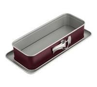 Dr. Oetker 2479 Moule à cake à charnière, Moule à gateau, Moule à brioche, Moule rectangle à charnière, Moule à gateau rectangulaire, Acier inoxydable, Bicolore, Argenté, Bordeaux, 30 cm x 12 cm