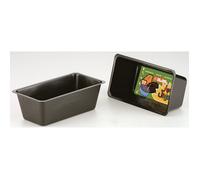 Ibili Mini moule à cake Moka 820314 – Tôle d'acier, Noir, 14,5 x 7,8 x 4,7 cm