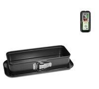 Guardini, Moule à plumcake ouvrant 30x11 cm, Fond anti-goutte, Acier avec revêtement antiadhésif, Noir, Fabriqué en Italie, Ligne Gardenia