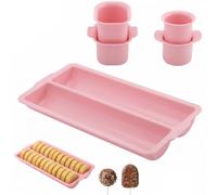 Moule à Cake Pop avec Plateau Moules à Bâtons Pops en ABS Non Imprimé en 3D Cupcake Moule à Gâteau Ronds pour Pâtisserie Desserts au Chocolat Bonbons Outils de Cuisson Bricolage (Rose)